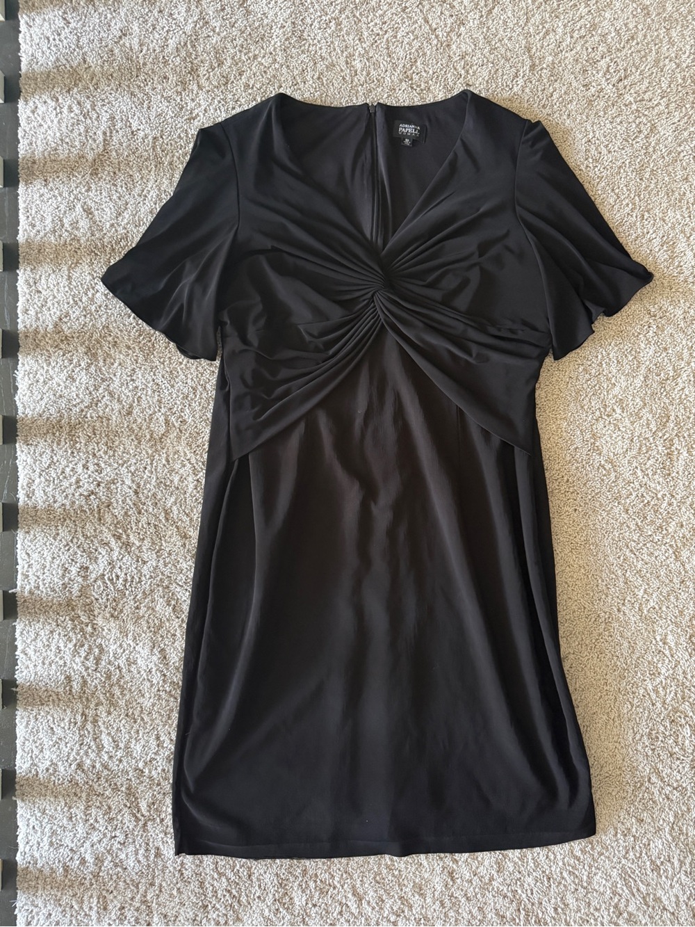 Adrianna Papell Black Twist-Front Dress